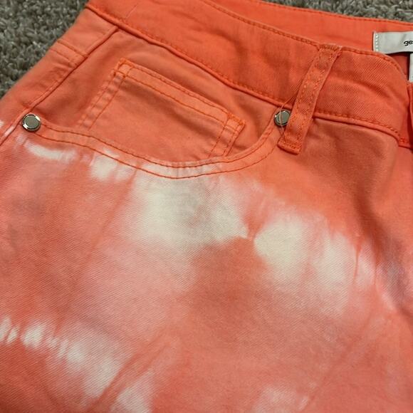 NWT Gemma+Jane Tye Dye Flared Jeans Lace Size 8 Coral Hippie Concert Beach Y2K - Picture 6 of 16